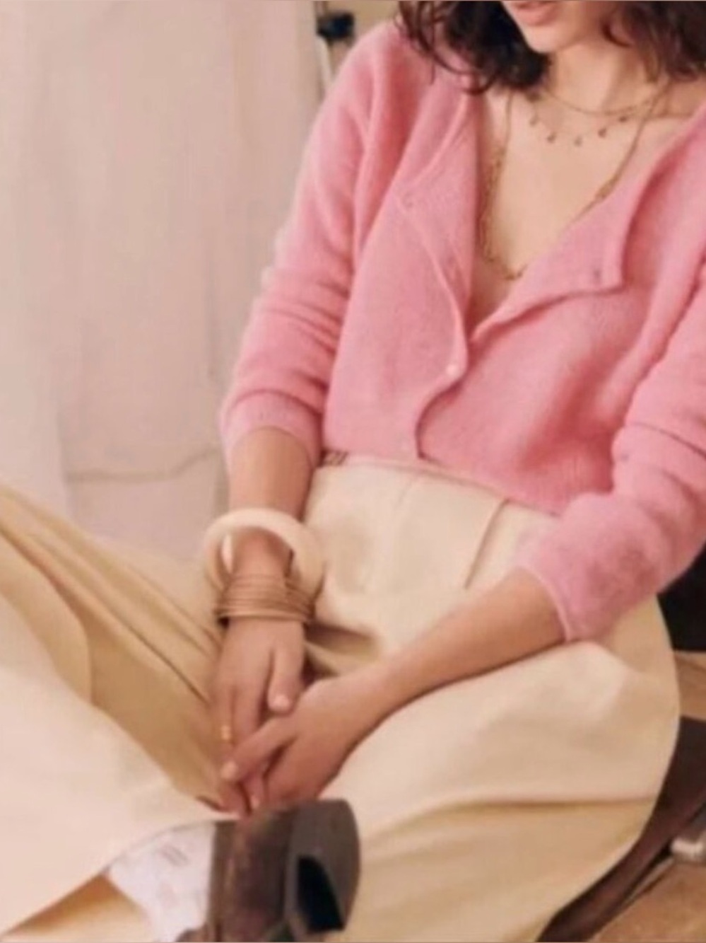 Sezane Gaspard Cardigan in Barbie Pink Size XS